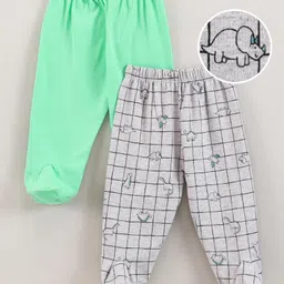 Ben Benny Cotton Bootie Leggings Solid & Dino Printed Pack of 2 - Green Grey-picture-13