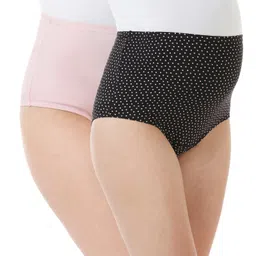 Bella Mama Cotton Elastane High Coverage Panty Pack of 2 (Color & Print May Vary)-picture-24