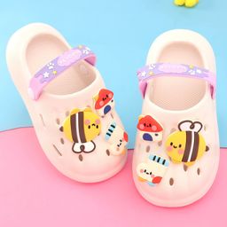 Oh! Pair Back Strap Closure Clog With Honey Bee Applique - White-picture-3