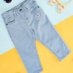 Pantaloons Baby Cotton Abstract Printed Jeans - Light Blue-image-90