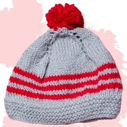 COCOON ORGANICS Handcrafted Soft And Warm Pom Pom Detail Winter Cap And Socks Set - Grey image 2