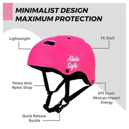 Jaspo Glitmax Multi-Sports Helmet for Cycling, Skating & Outdoor Activities | PE Shell, EPS Foam, Lightweight with 11 Air Vents & Heavy-Duty Nylon Strap (Pink, Small) image 2
