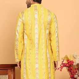 Jompers Geometric Embroidered Mandarin Collar Sequinned Straight Kurta image 4