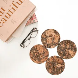 On Earth Quirky Cork Coasters Pack of 6 - Green image 3