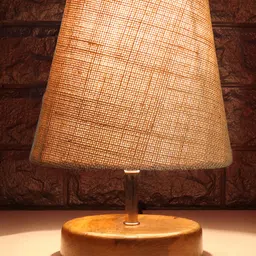 Devansh Beige Jute Round Natural Wood Table Lamp image 3