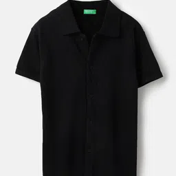 United Colors of Benetton Boys Textured Spread Collar Cotton Casual Shirt-image-39
