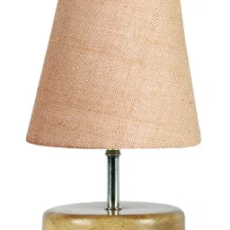 Devansh Beige Jute Round Natural Wood Table Lamp image 4
