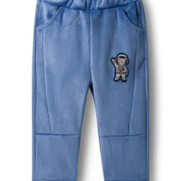 ToffyHouse Corduroy Woven Full Sleeves Shirt & Trouser Set With Space Theme Badges - Blue image 4