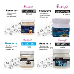 FEELHIGH Set Of 4 Diamond Face Cream- Mask - Gel & Scrub 500ml Each image 2