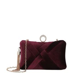 Globus Burgundy Textured  Box Clutch-picture-0