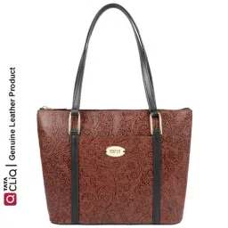 Hidesign Fuschia 01 Sb Brown Textured Medium Tote Handbag-image-17