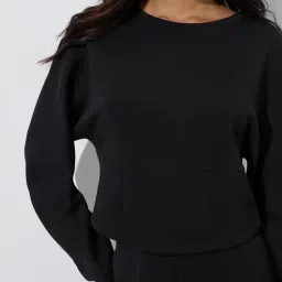 LOV by Westside Black Solid Sweatshirt image 4