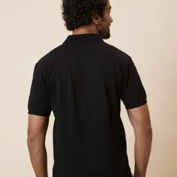 Globus Black Regular Fit Cotton Polo T-Shirt image 2
