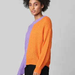 Only Purple & Orange Regular Fit Pullover image 3