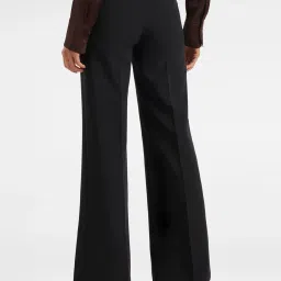 Forever New Black Flared Fit Formal Trousers image 2