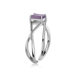 Ornate Jewels 925 Silver Purple Octagon Natural Amethyst Ring for Women & Girls image 3