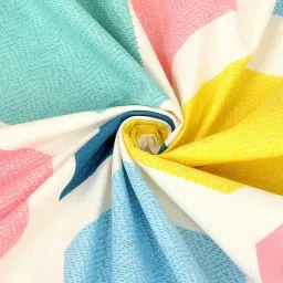 Klotthe Geometric Multicolor 210 TC Cotton Blend King Bed Sheet with 2 Pillow Covers image 4