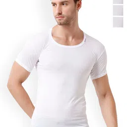 Rupa Frontline Pack Of 4 Half Sleeve Pure Cotton Vest Frontline--White-Vest-RNS-4-picture-28