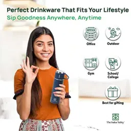 The Indus Valley Green Stainless Steel Vaccum Insulated Flask With Drinking Mug (0.5 L) image 5