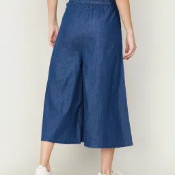 Ginger by Lifestyle Blue Cotton Mid Rise Culottes image 2