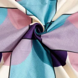 Klotthe Abstract Multicolor 210 TC Cotton Blend Single Bedsheet with 1 Pillow Cover image 4