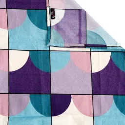 Klotthe Abstract Multicolor 210 TC Cotton Blend Single Bedsheet with 1 Pillow Cover image 5