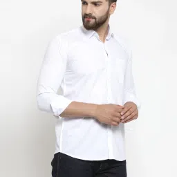 Jainish White Cotton Slim Fit Shirt image 3