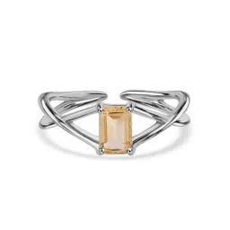 Ornate Jewels 925 Silver Yellow Rhodium Plated Natural Citrine Ring for Women & Girls-image-41