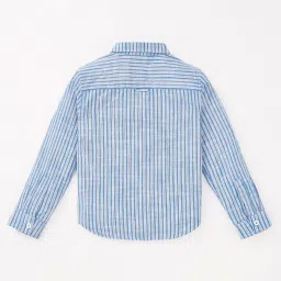 Ed-a-Mamma Kids Blue Striped Full Sleeves Shirt image 2