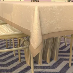 Kuber Industries Beige Textured Cotton 6-Seater Table Cover image 2