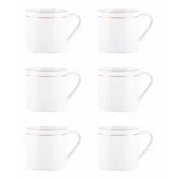 SONAKI White Bone China Coffee Mugs (240 ml) - Set of 6-image-25