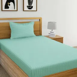 Dreamscape Green Cotton 220 TC Bed Sheet Set-image-5