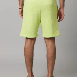 celio Celio* Lime Green Cotton Regular Fit Printed Shorts image 2