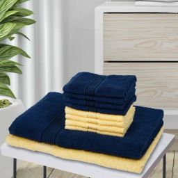 bianca LORENA [10pc] 100% Cotton Super-Soft Terry Towels -2pc Bath, 8pc Face (d`ross) solid-multi-picture-0