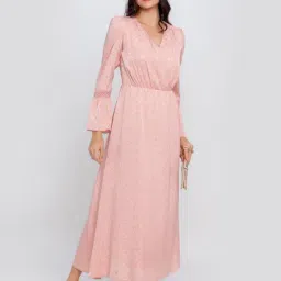 Zink London Pink Floral Print Maxi Dress-image-68