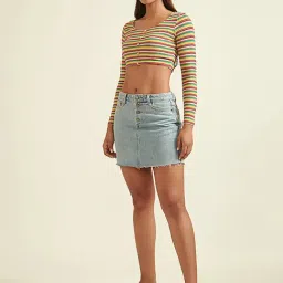 Cover Story Multicolor Striped Crop Top-picture-27
