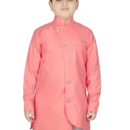 SG Yuvraj Kids Pink Solid Full Sleeves Kurta-picture-18