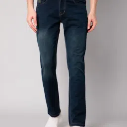 Cantabil Blue Cotton Regular Fit Jeans-picture-21