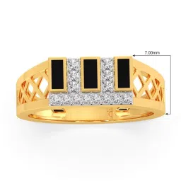Candere by Kalyan Jewellers 18k Yellow Gold & Diamond Ring for Men image 2
