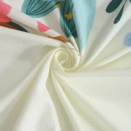 Klotthe Floral Multicolor 210 TC Cotton Blend Single Bedsheet with 1 Pillow Cover image 4