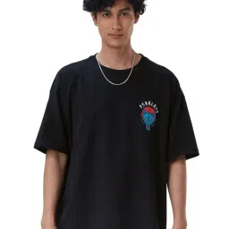 The Souled Store Black Unleash The Dragon Print Oversized T-Shirt-picture-26