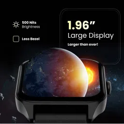 Hammer Stroke 1.96 inch TFT Display Calling Smartwatch with Strong Metallic Body (Black) image 2