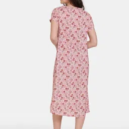 Zivame Pink Printed Night Dress image 2