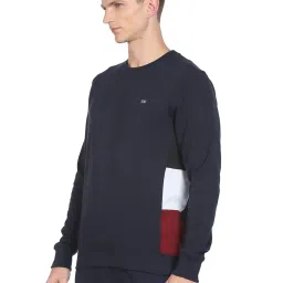 Arrow Sport Navy Cotton Regular Fit SweatShirt image 3