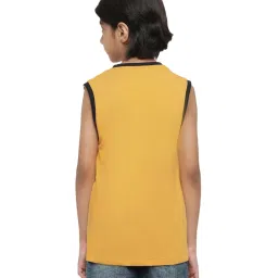 Octave Kids Mustard Cotton Printed T-Shirt image 2