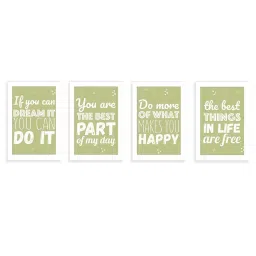 Art Street White The Best Things In Life Are Free Wall Art Prints - Set of 4 image 2