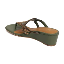 W Women's Whannah Olive Thong Wedges image 3