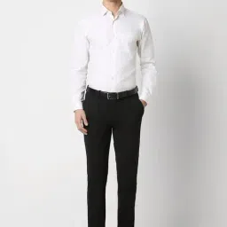 Peter England Black Slim Fit Trousers image 5