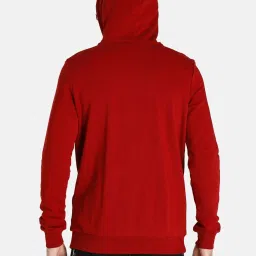Puma Red Cotton Slim Fit Printed Hooded Sweatshirt image 2