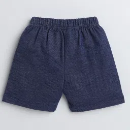 Bumzee Kids Yellow & Navy Printed T-Shirt with Shorts image 2